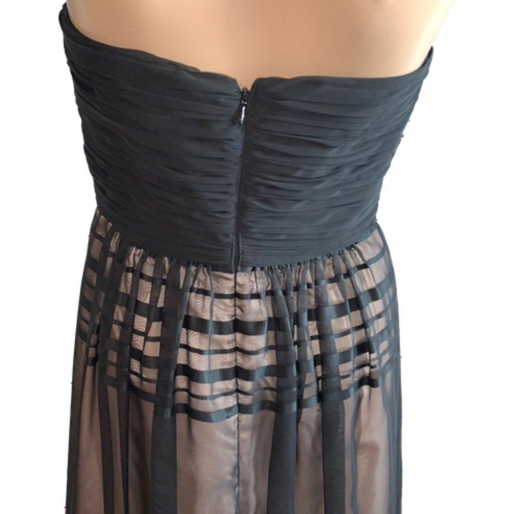 NWT IVANKA TRUMP Sleeveless Blk/Nude Chiffon Gown - Picture 6 of 9